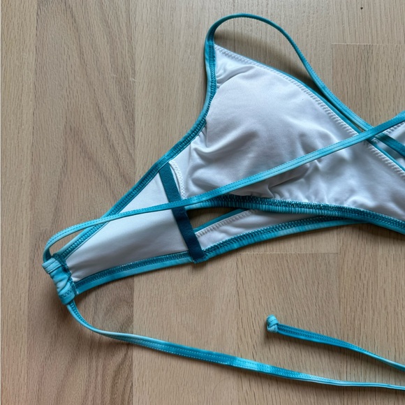 Blue Tie-Dye Women's Swim Top - Picture 10 of 12